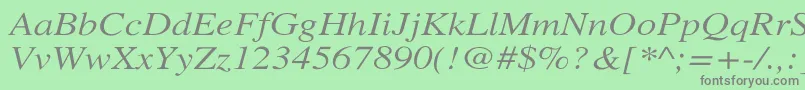 XeroxSerifWideItalic Font – Gray Fonts on Green Background
