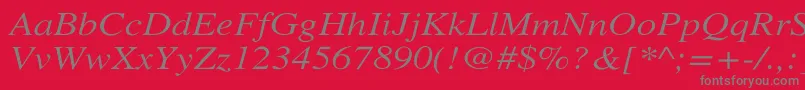 fuente XeroxSerifWideItalic – Fuentes Grises Sobre Fondo Rojo