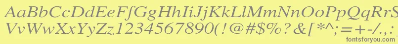 XeroxSerifWideItalic Font – Gray Fonts on Yellow Background