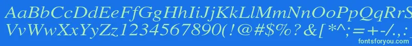 Шрифт XeroxSerifWideItalic – зелёные шрифты на синем фоне