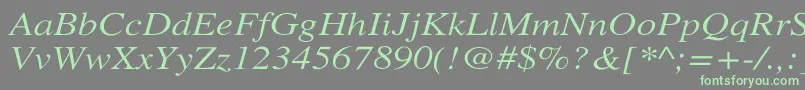 Czcionka XeroxSerifWideItalic – zielone czcionki na szarym tle