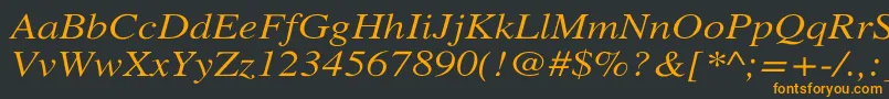 XeroxSerifWideItalic Font – Orange Fonts on Black Background