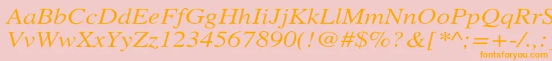 Шрифт XeroxSerifWideItalic – оранжевые шрифты на розовом фоне