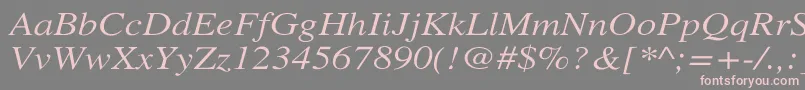 Шрифт XeroxSerifWideItalic – розовые шрифты на сером фоне