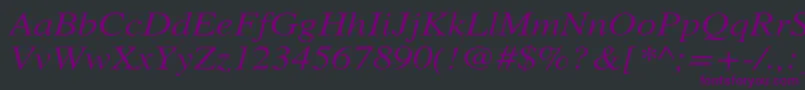 XeroxSerifWideItalic Font – Purple Fonts on Black Background