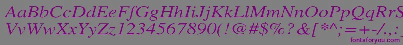 Шрифт XeroxSerifWideItalic – фиолетовые шрифты на сером фоне