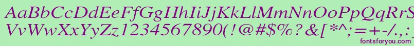 XeroxSerifWideItalic Font – Purple Fonts on Green Background