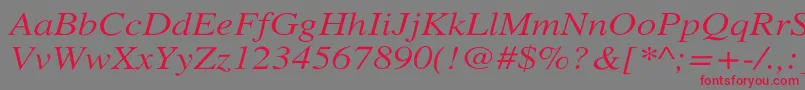 Police XeroxSerifWideItalic – polices rouges sur fond gris