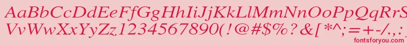 Police XeroxSerifWideItalic – polices rouges sur fond rose