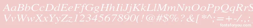 XeroxSerifWideItalic Font – White Fonts on Pink Background