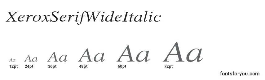 XeroxSerifWideItalic Font Sizes