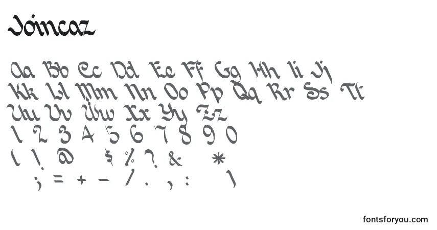 Czcionka Joincaz – alfabet, cyfry, specjalne znaki