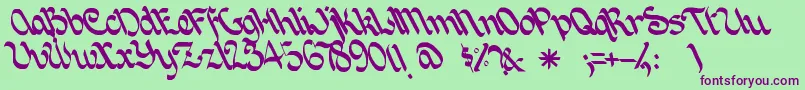 Joincaz Font – Purple Fonts on Green Background