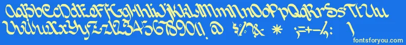 Joincaz Font – Yellow Fonts on Blue Background