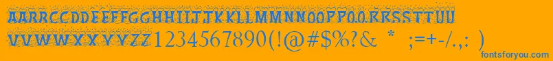 ChristmasSnow-Schriftart – Blaue Schriften auf orangefarbenem Hintergrund