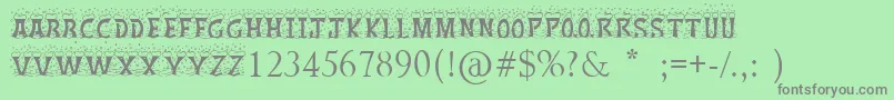 ChristmasSnow Font – Gray Fonts on Green Background