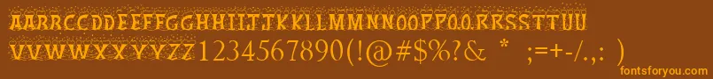 ChristmasSnow Font – Orange Fonts on Brown Background
