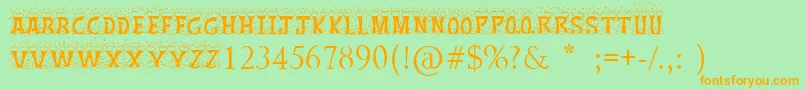 ChristmasSnow Font – Orange Fonts on Green Background