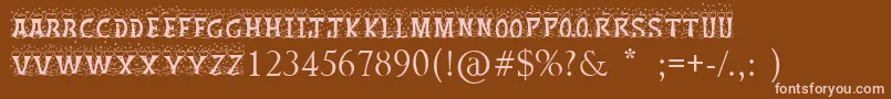 ChristmasSnow Font – Pink Fonts on Brown Background