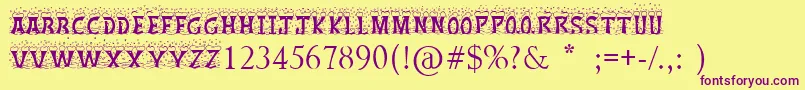 ChristmasSnow Font – Purple Fonts on Yellow Background