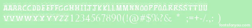 フォントChristmasSnow – 緑の背景に白い文字