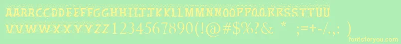 ChristmasSnow Font – Yellow Fonts on Green Background
