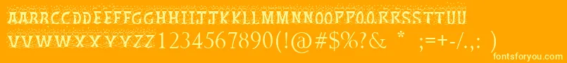 ChristmasSnow Font – Yellow Fonts on Orange Background