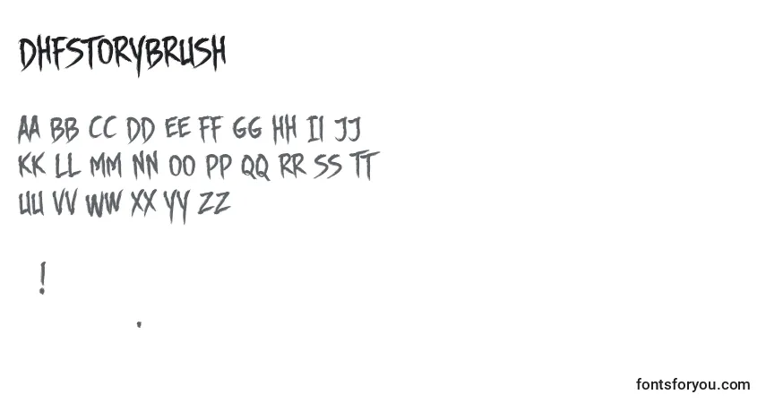 Czcionka DhfStoryBrush – alfabet, cyfry, specjalne znaki