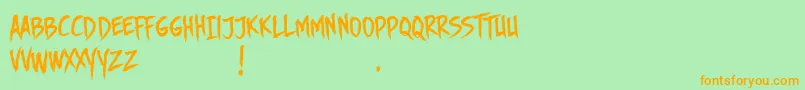 DhfStoryBrush Font – Orange Fonts on Green Background