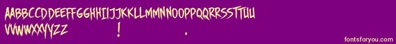 DhfStoryBrush Font – Yellow Fonts on Purple Background