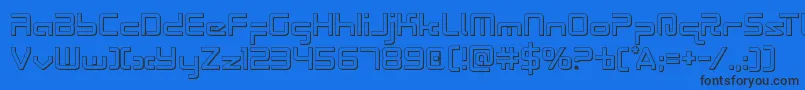 Radiospace3D Font – Black Fonts on Blue Background