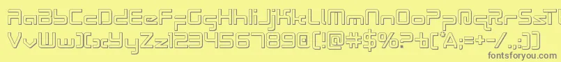 Radiospace3D Font – Gray Fonts on Yellow Background