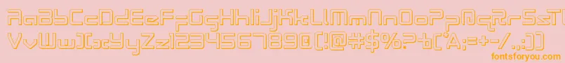 Radiospace3D-Schriftart – Orangefarbene Schriften auf rosa Hintergrund