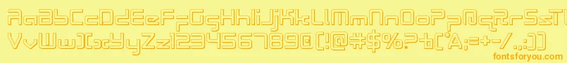 Radiospace3D Font – Orange Fonts on Yellow Background