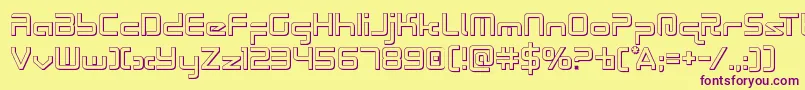 Radiospace3D Font – Purple Fonts on Yellow Background