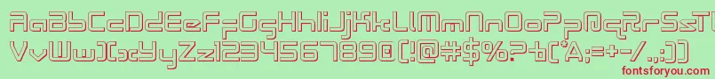 Radiospace3D Font – Red Fonts on Green Background