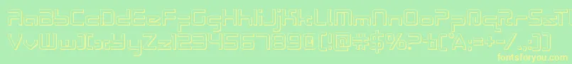 Radiospace3D Font – Yellow Fonts on Green Background