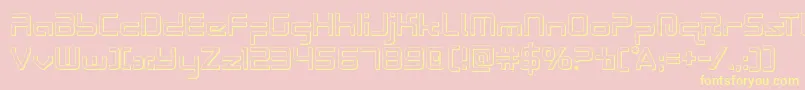 Radiospace3D-Schriftart – Gelbe Schriften auf rosa Hintergrund