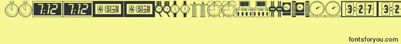 TimePiecesJl Font – Black Fonts on Yellow Background