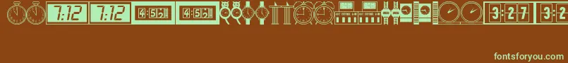 TimePiecesJl Font – Green Fonts on Brown Background