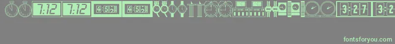 TimePiecesJl Font – Green Fonts on Gray Background