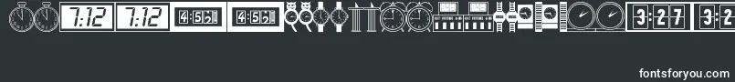 TimePiecesJl-fontti – valkoiset fontit mustalla taustalla