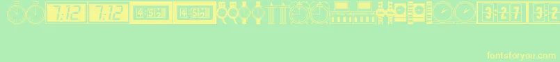 TimePiecesJl Font – Yellow Fonts on Green Background