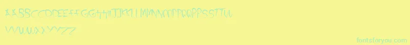 Czcionka AJourney – zielone czcionki na żółtym tle