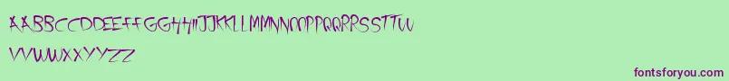 AJourney Font – Purple Fonts on Green Background