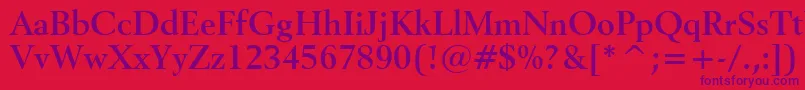 Czcionka Revival565BoldBt – fioletowe czcionki na czerwonym tle