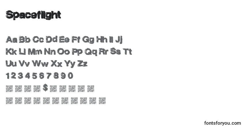Fuente Spaceflight - alfabeto, números, caracteres especiales