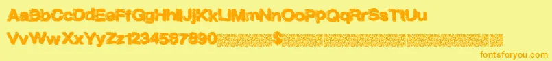 Spaceflight Font – Orange Fonts on Yellow Background