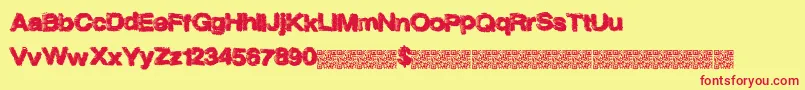 Spaceflight Font – Red Fonts on Yellow Background