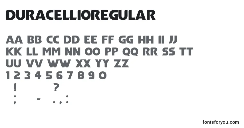 DuracellioRegularフォント–アルファベット、数字、特殊文字